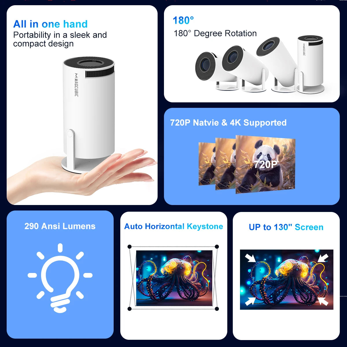 Projector HY300 Pro 4K Android 